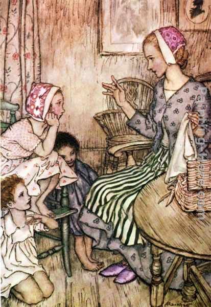 Goblin Market Laura would call the little ones painting - Arthur Rackham Goblin Market Laura would call the little ones art painting